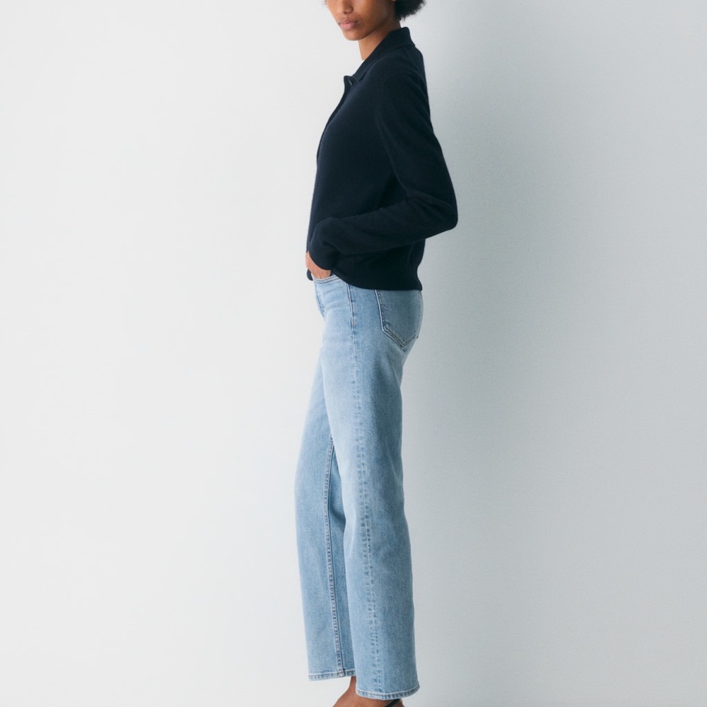 Denim Forum Light Blue Straight Leg Jeans